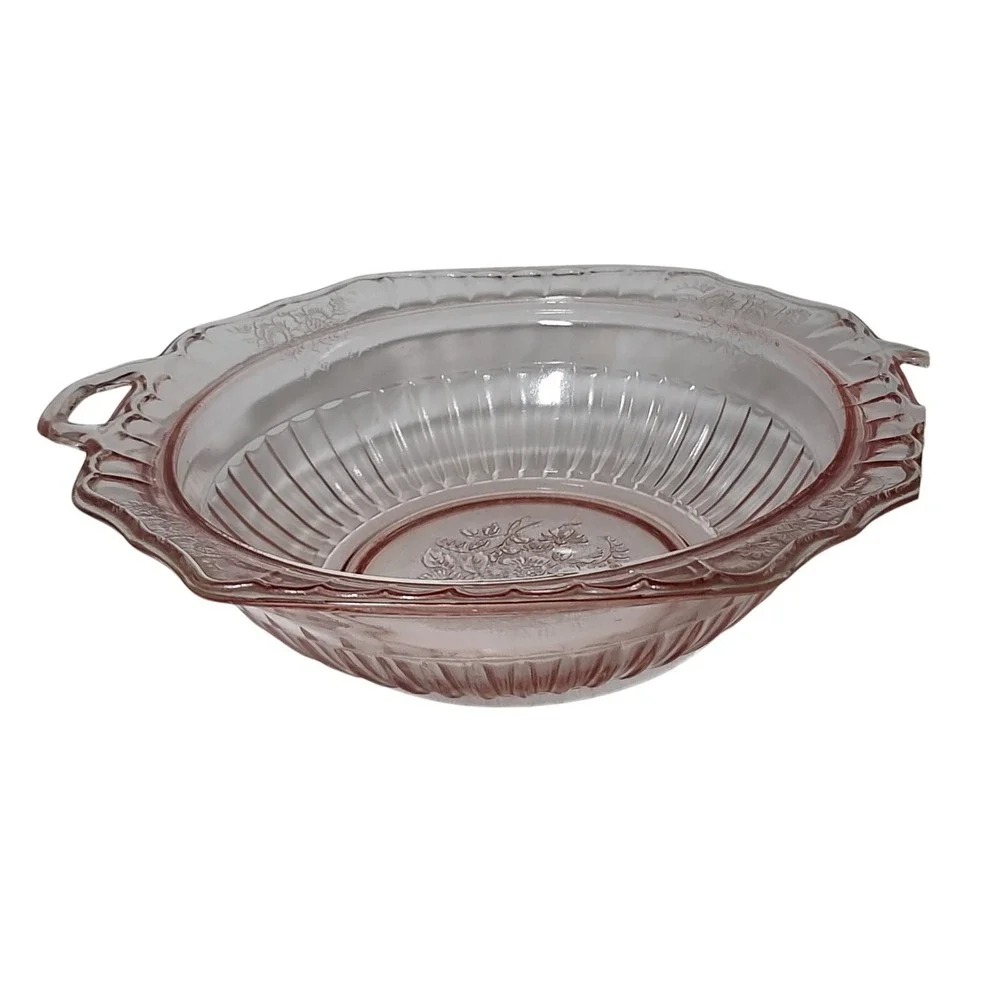 Vintage Anchor Hocking Serving Bowl Mayfair‎ Open Rose Pink Depression Glass